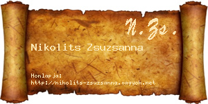 Nikolits Zsuzsanna névjegykártya